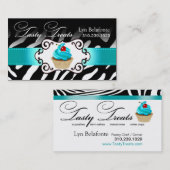 シマウマのカップケーキフレームの"風味がよい御馳走"水 名刺 (正面/裏面)