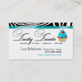 シマウマのカップケーキフレームの"風味がよい御馳走"水 名刺 (裏面)