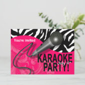 シマウマのカラオケの女の子の夜はパーティを楽しみます 招待状 (スタンド正面)