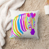 シマウマのカラー・バースト クッション (ブランケット)