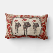 シマウマのクリスマスのMoJoのばら色の枕 ランバークッション (裏面)