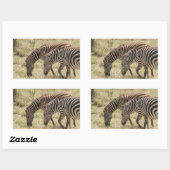 シマウマのグレーズ 長方形シール (シート)