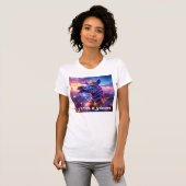 シマウマのザンジバルと星条旗 - Tシャツ (正面フル)