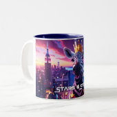 シマウマのザンジバル・星条旗 ツートーンマグカップ (正面左)