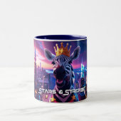 シマウマのザンジバル・星条旗 ツートーンマグカップ (中央)