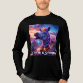 シマウマのザンジバーと星条旗 - トライブレンドTシャツ (正面)