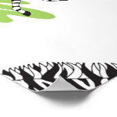 シマウマのシームレスな白いパターン。イラストレーション ポスター (角)