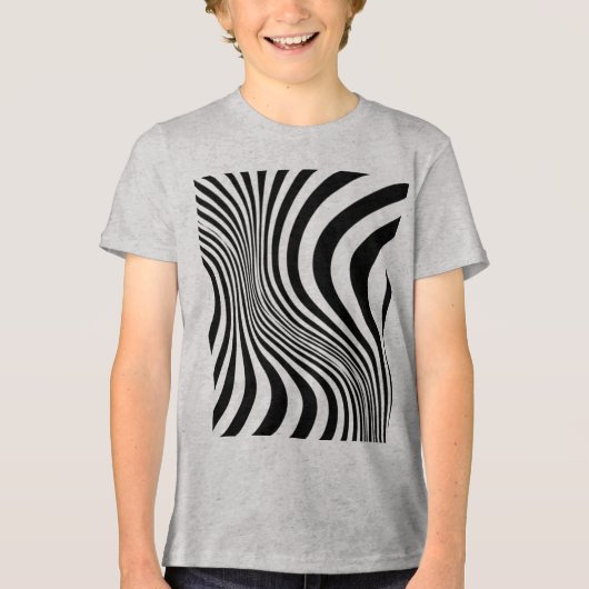 シマウマのスキン柄テクスチャーパターン トライブレンドTシャツ (正面)