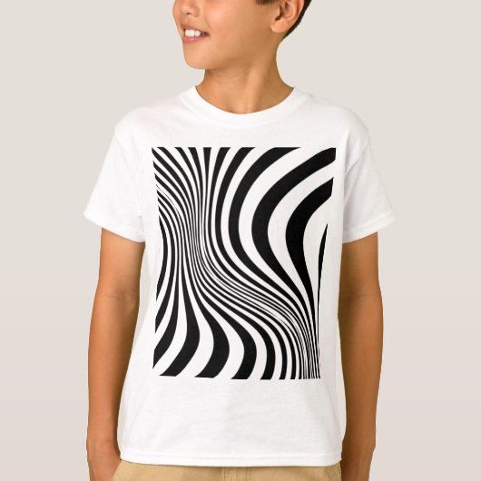 シマウマのスキン柄テクスチャーパターン Tシャツ (正面)