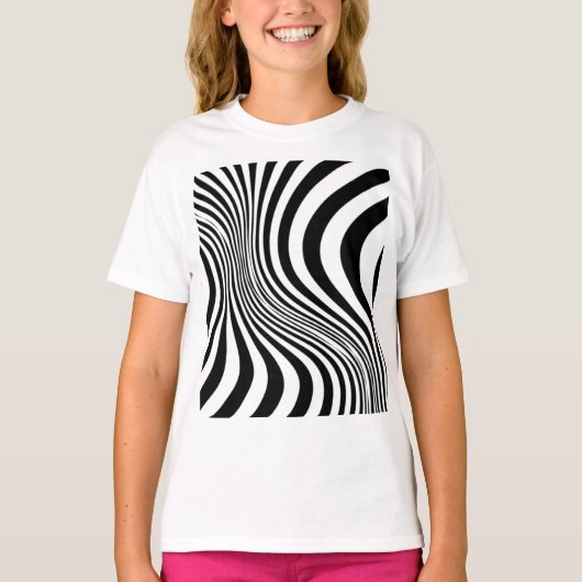 シマウマのスキン柄テクスチャーパターン Tシャツ (正面)