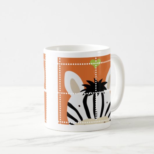 シマウマのスタンプ コーヒーマグカップ (正面右)