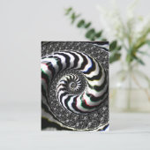 シマウマのストライプなフラクタルの螺線形パターン ポストカード (スタンド正面)