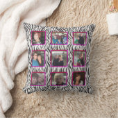 シマウマのストライプなフレームは写真のInstagramのコラージュを加えます クッション (ブランケット)