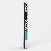 シマウマのストライプなモノグラムのターコイズのiPhone 5の場合 Case-Mate iPhoneケース (裏面/右)