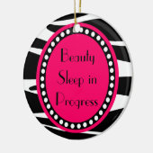 シマウマのストライプな戯曲女王のドア・ハンガーのオーナメント セラミックオーナメント (左)