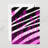 シマウマのストライプな、紫色草原の花 ポストカード (正面/裏面)