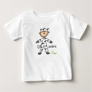 シマウマのスーツのワイシャツの棒の姿 ベビーTシャツ