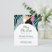 シマウマのセーブ・ザ・デート案内のターコイズ セーブザデート (スタンド正面)