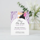 シマウマのセーブ・ザ・デート案内の紫色 セーブザデート (スタンド正面)