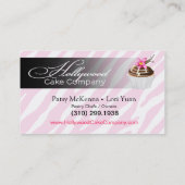 シマウマのハリウッドのカップケーキ-グラデーションな暗い赤紫色 名刺 (裏面)