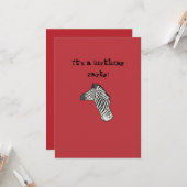 シマウマのバースデー・カード カード (正面/裏面インサイチュ)