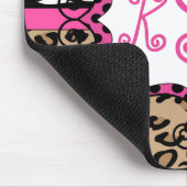 シマウマのヒョウのプリントのパーソナライズなモノグラム マウスパッド (コーナー)