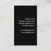 シマウマのピンクおよび黒い名刺 名刺 (裏面)