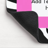 シマウマのピンクの白いテンプレート マウスパッド (コーナー)