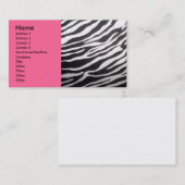 シマウマのプリントおよびピンクの名刺 名刺 (正面/裏面)