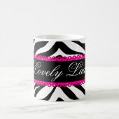 シマウマのプリントおよびレース コーヒーマグカップ (中央)