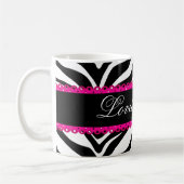 シマウマのプリントおよびレース コーヒーマグカップ (左)