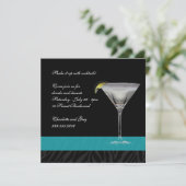 シマウマのプリントのカクテル 招待状 (スタンド正面)