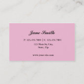 シマウマのプリントのカップケーキのベーカリーのピンクのエレガントなレース 名刺 (裏面)