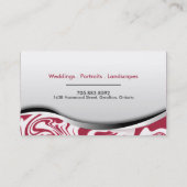 シマウマのプリントのカメラマンの名刺の赤 名刺 (裏面)