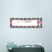 シマウマのプリントのケーキのブティックのベーカリービジネス旗 横断幕 (トレードショー)