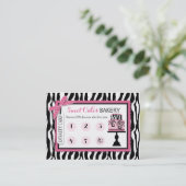 シマウマのプリントのケーキのベーカリービジネスロイヤリティカード ロイヤリティカード (スタンド正面)