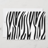 シマウマのプリントのジャングルサファリの動物のベビーシャワー 招待状 (裏面)