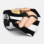 シマウマのプリントのタイのブロンドの女性 ネクタイ (ロール)