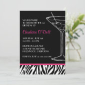 シマウマのプリントのパーティの招待状 招待状 (スタンド正面)