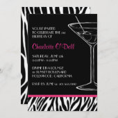 シマウマのプリントのパーティの招待状 招待状 (正面/裏面)