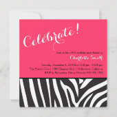 シマウマのプリントのパーティの招待状 招待状 (正面)