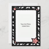 シマウマのプリントのピンクはQuinceneraの誕生日及び写真を主演します 招待状 (裏面)