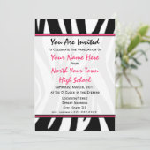 シマウマのプリントのファッションの卒業の招待状2011年 招待状 (スタンド正面)