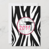 シマウマのプリントのファッションの卒業の招待状2011年 招待状 (裏面)