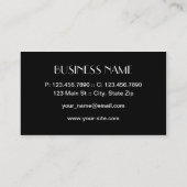 シマウマのプリントのファッション・デザイナーの美容師のサロン 名刺 (裏面)