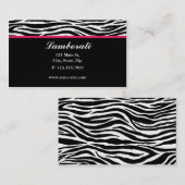 シマウマのプリントのファッション・デザイナーの美容師のサロン 名刺 (正面/裏面)