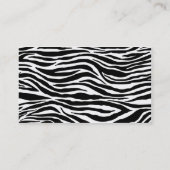 シマウマのプリントのファッション・デザイナーの美容師のサロン 名刺 (裏面)