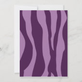 シマウマのプリントのベビーシャワー-紫色 招待状 (裏面)