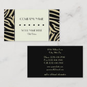 シマウマのプリントのボーダー 名刺 (正面/裏面)