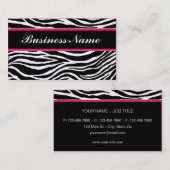 シマウマのプリントのモダンでエレガントでスタイリッシュな上品 名刺 (正面/裏面)